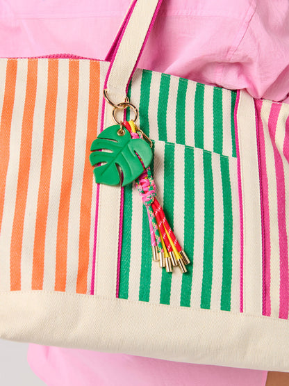 PALM LEAF BAG CHARM/KEY RING