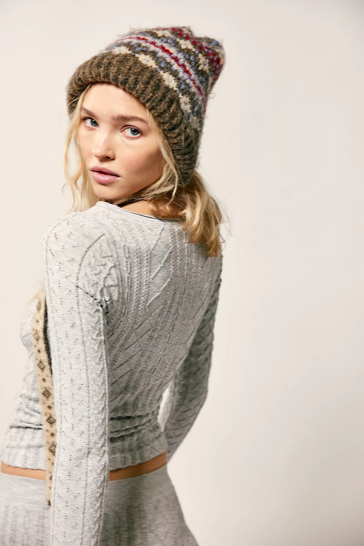 Heather Grey So Soft Seamless Cable Knit Long Sleeve