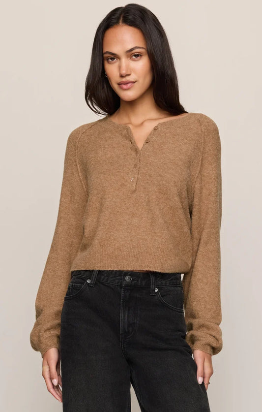 Caramel Westmont Henley Sweater
