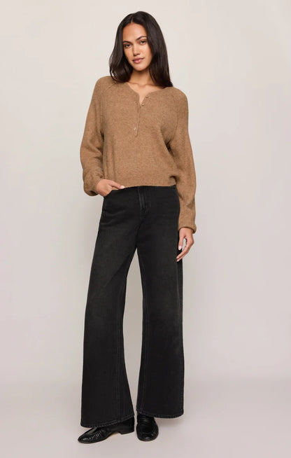 Caramel Westmont Henley Sweater