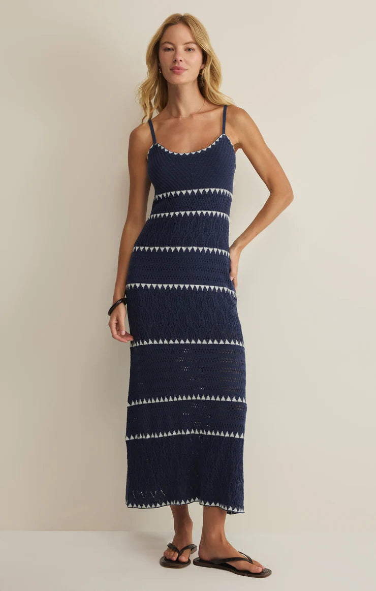 Catamaran Striped Maxi Dress - Blue