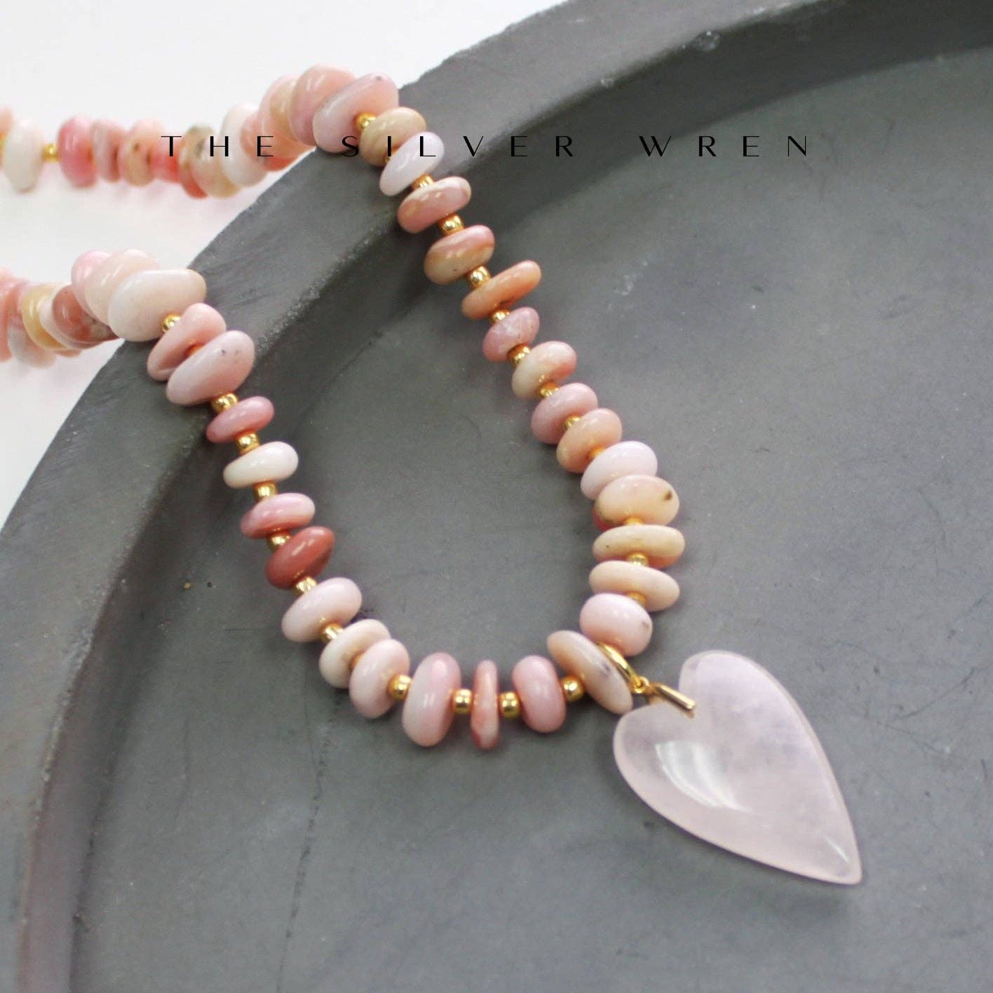 Pink Opal Beaded Necklace