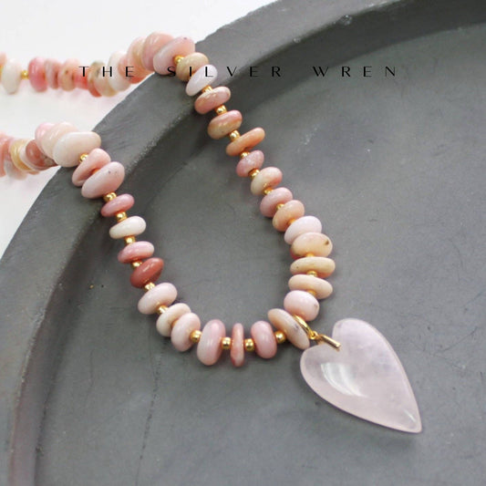 Pink Opal Beaded Necklace