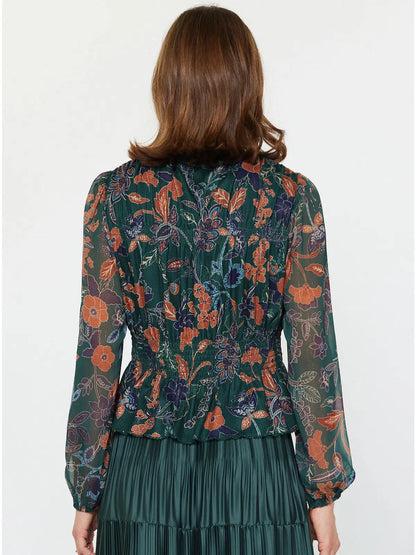 Floral Printed Peplum Top