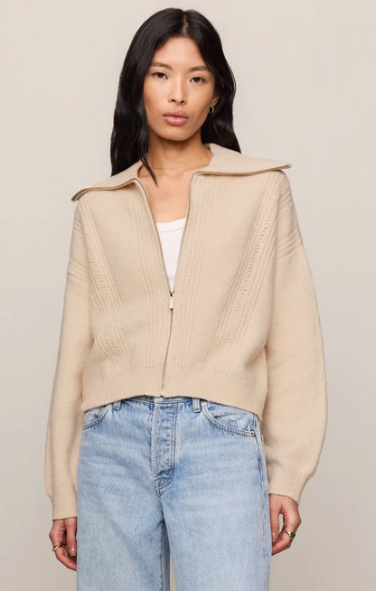 Chalk Silverlake Zip Cardigan
