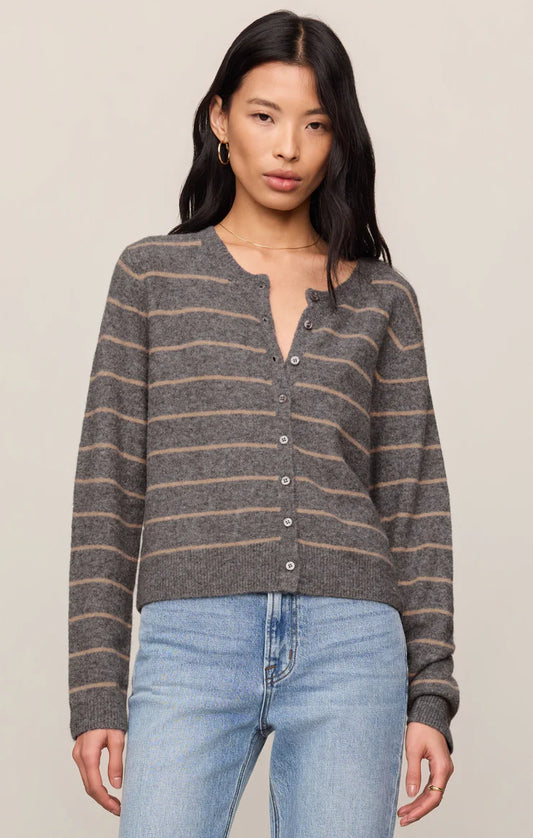 Charcoal Heather Medina Stripe Cardigan
