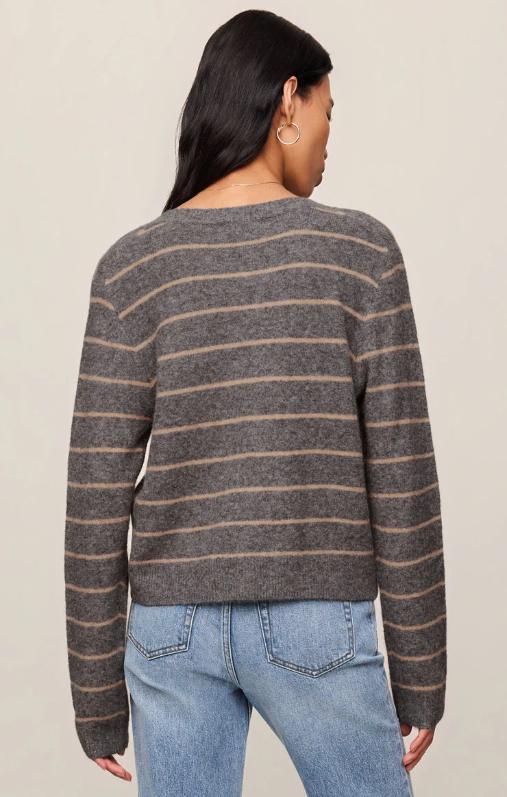 Charcoal Heather Medina Stripe Cardigan