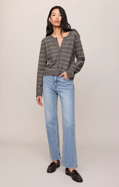 Charcoal Heather Medina Stripe Cardigan