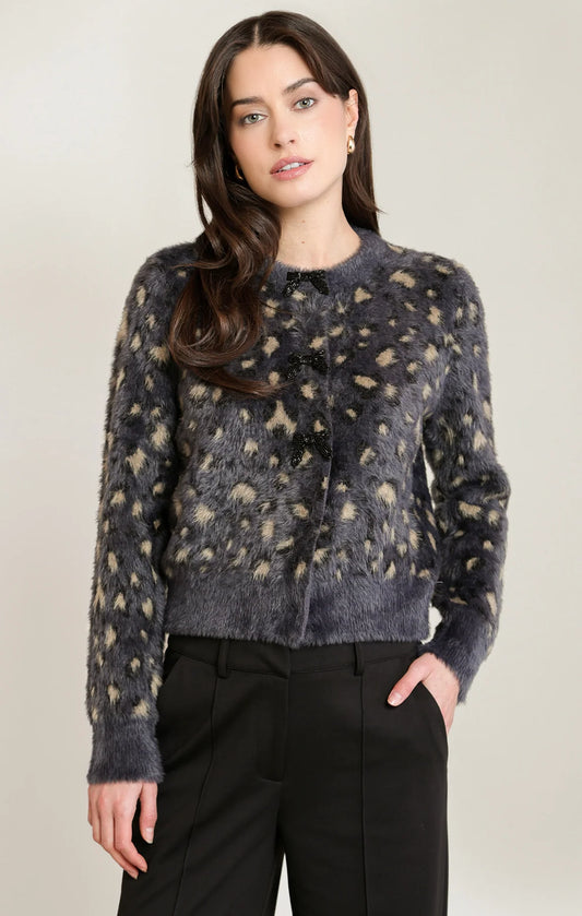 Charcoal Leopard Cardigan