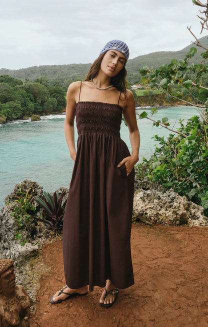 Cornelia Poplin Dress - Chocolate Cherry