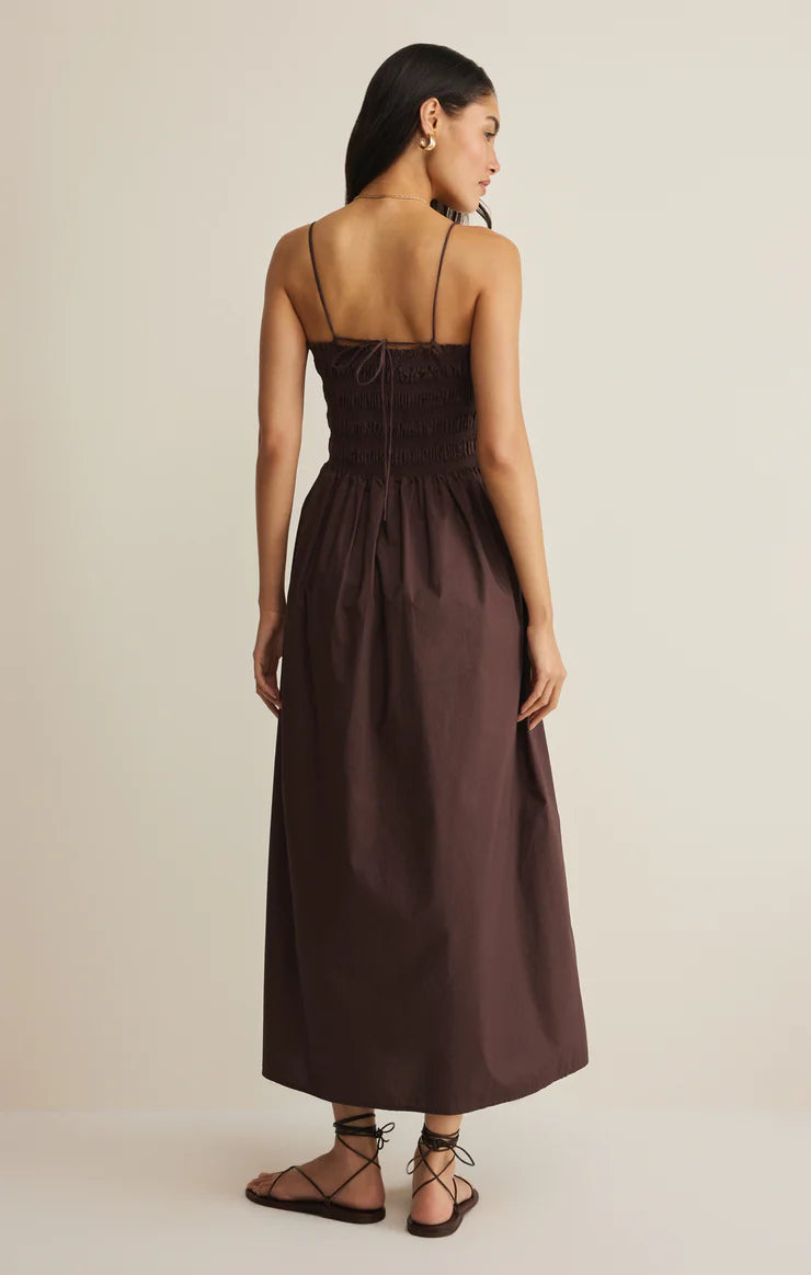 Cornelia Poplin Dress - Chocolate Cherry
