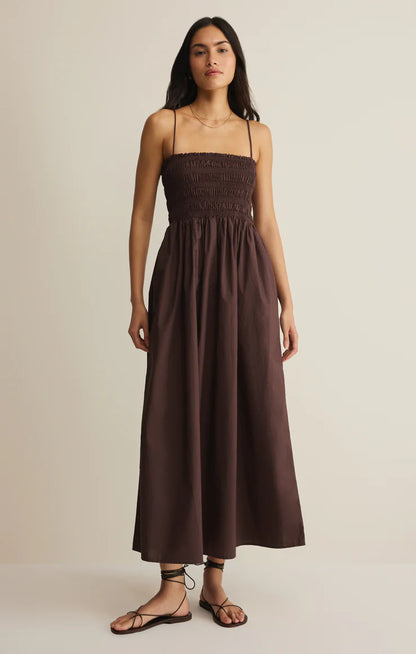 Cornelia Poplin Dress - Chocolate Cherry