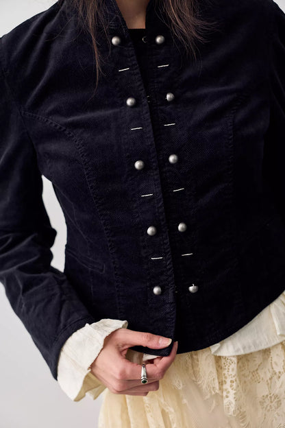 Black Cloud Nine Ruffle Band Blazer