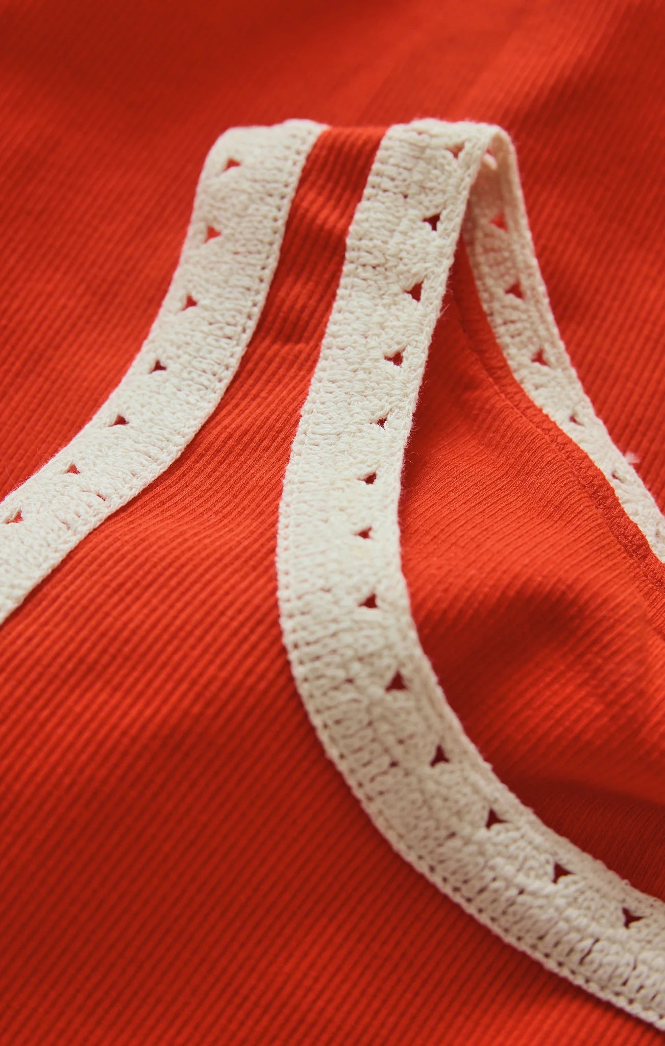 Clarke Ribbed Tank - Lychee Red