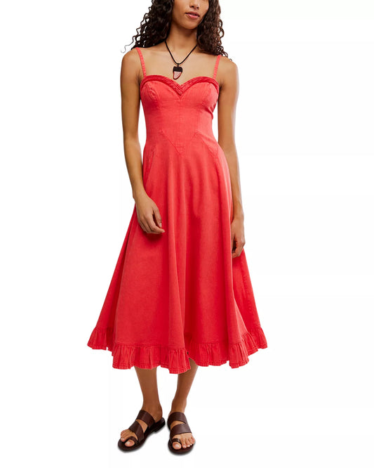 Coral Midi Dress