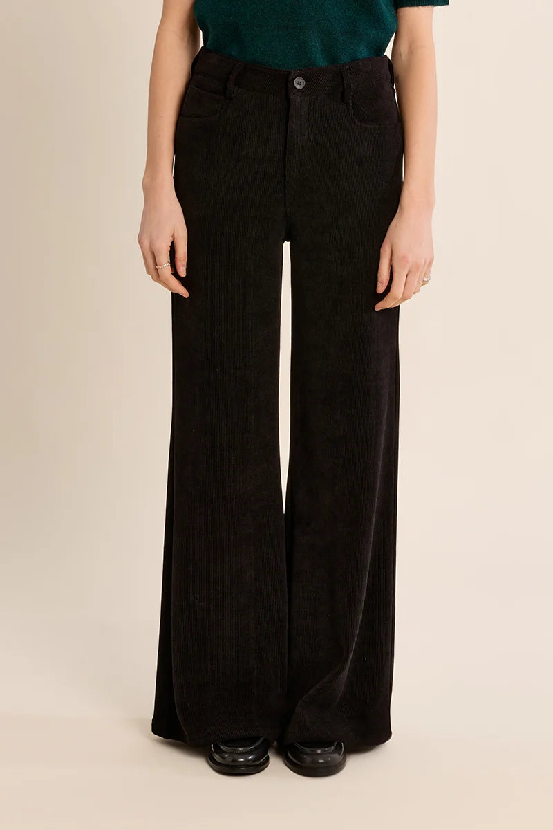 Black High Waist Corduroy Pant