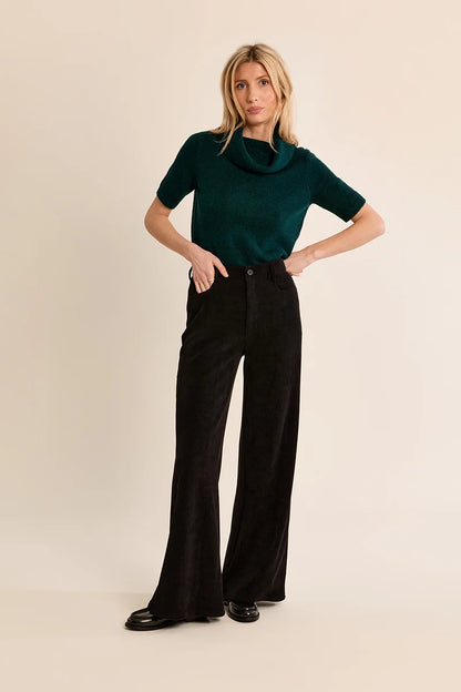 Black High Waist Corduroy Pant