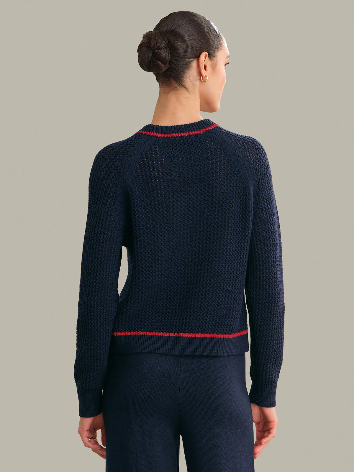 Navy And Red Crab Sweater