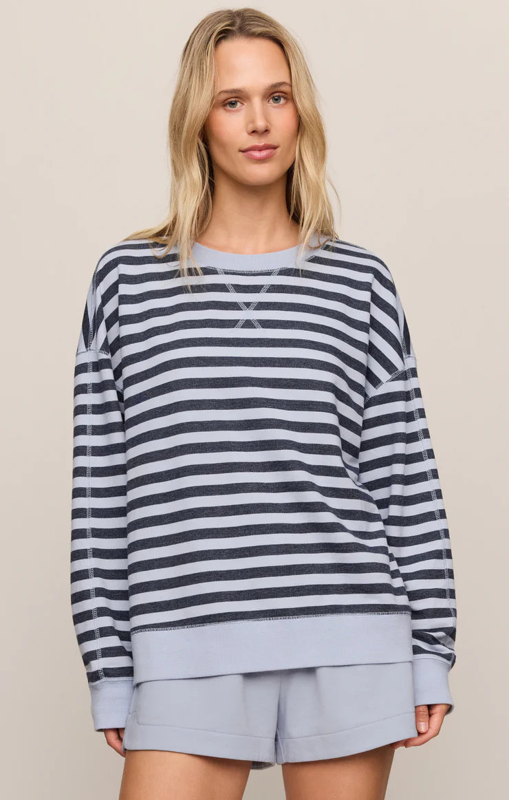 Blue Everyday Striped Sweatshirt