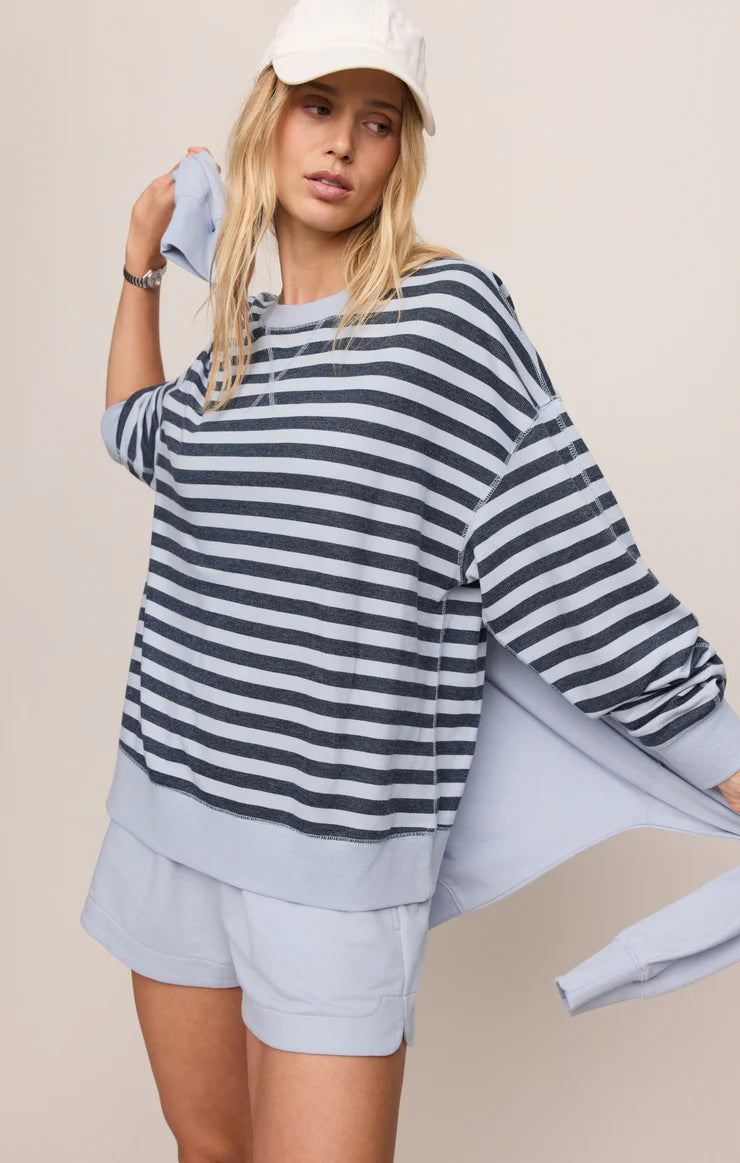 Blue Everyday Striped Sweatshirt