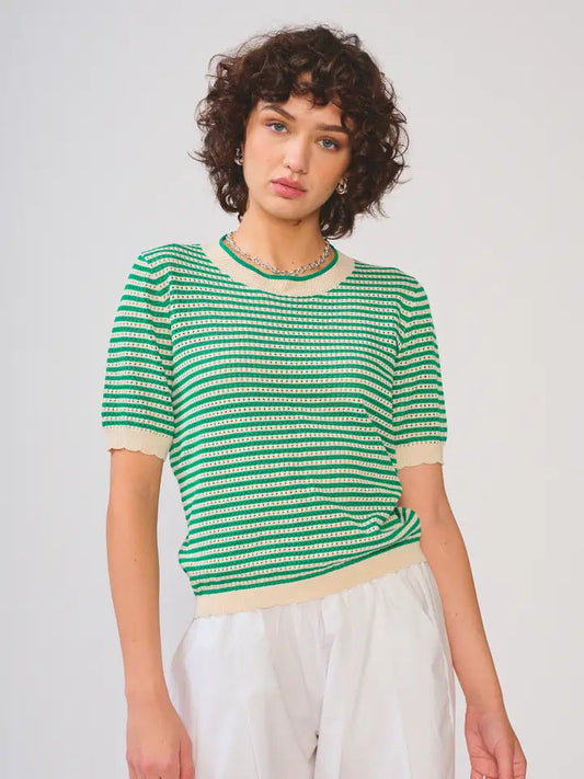 Mint Striped Top