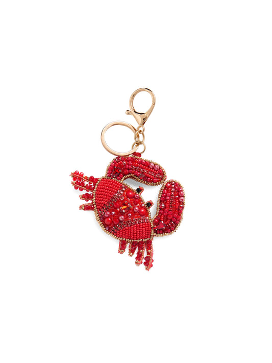 Crab Beaded Bag Charm