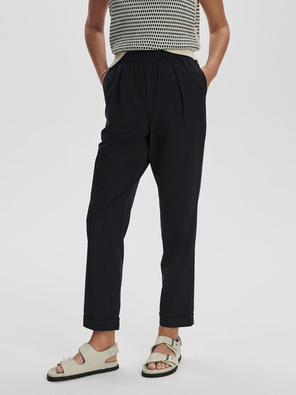 Black Alana Slim Tapered Cuff Pant 29"