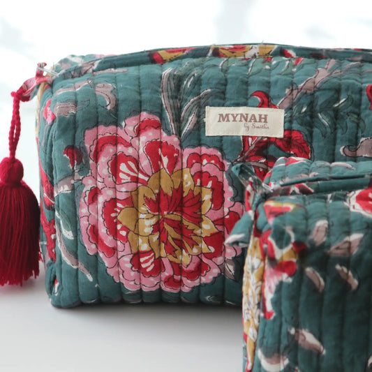 Emerald Floral Travel/Make Up-Large Only