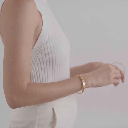Cubic Zirconia Crescent Bangle