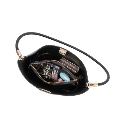 Black Vegan Leather Tote Bag