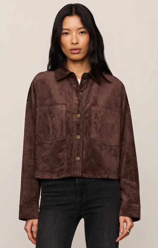 Dark Chocolate All Day Suede Jacket