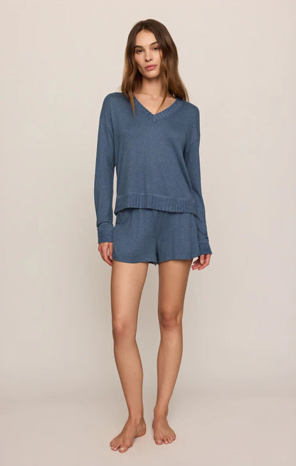 Navy Dawn Smocked Lounge Short