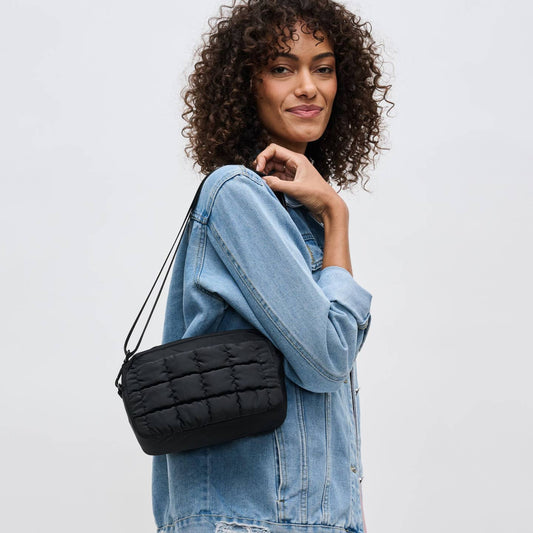 Black Inspiration Quilted Puffer Nylon Crossbody