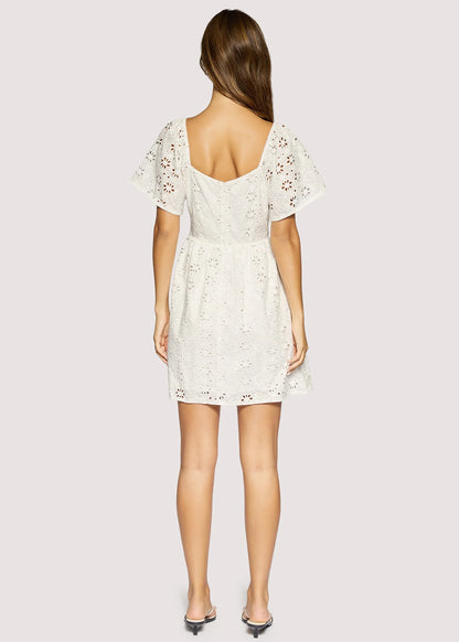 Dolce Marina White Eyelet Mini Dress