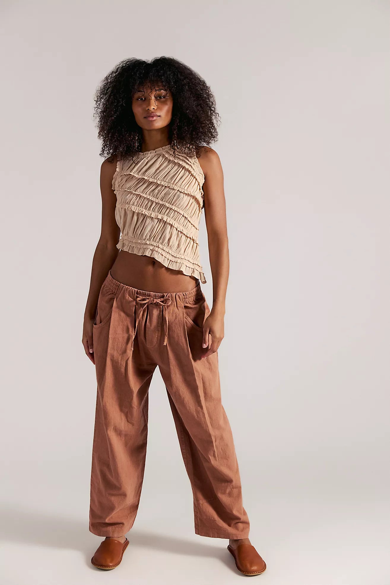 Brown Laid Back Pants