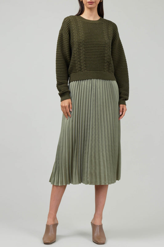 Olive Pull Over Sweater Dress Set