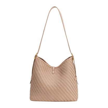 Woven Vegan Leather Tote