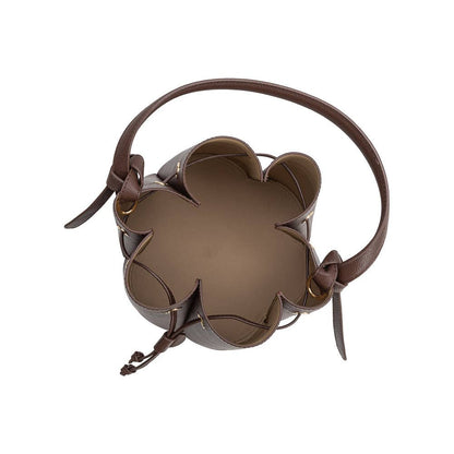 Chocolate Vegan Leather Bucket Bag