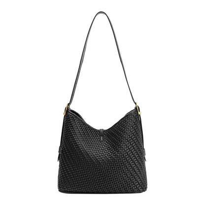 Black Recycled Vegan Leather Tote Bag