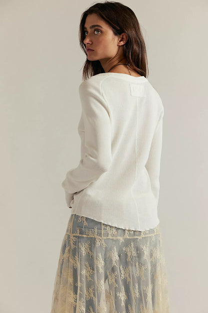 White Easy Does It Long Sleeve Tee