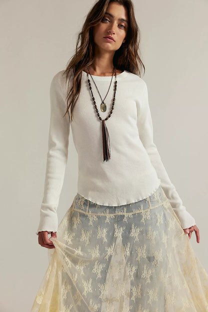 White Easy Does It Long Sleeve Tee