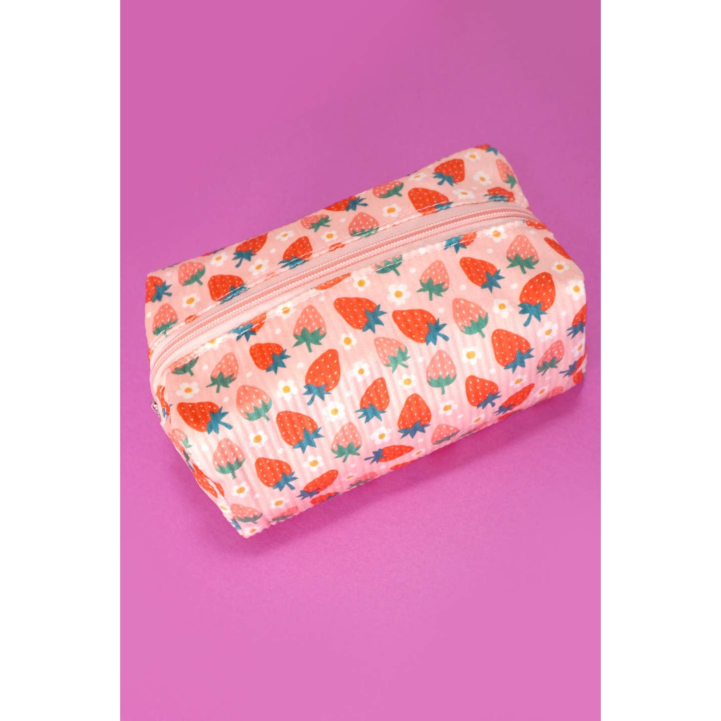 Strawberry Bow Makeup Cosmetic Pouch Bag