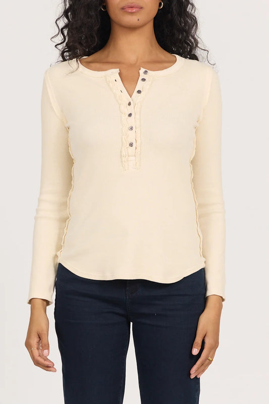 Whitecap Grey Edie Button Front Tee