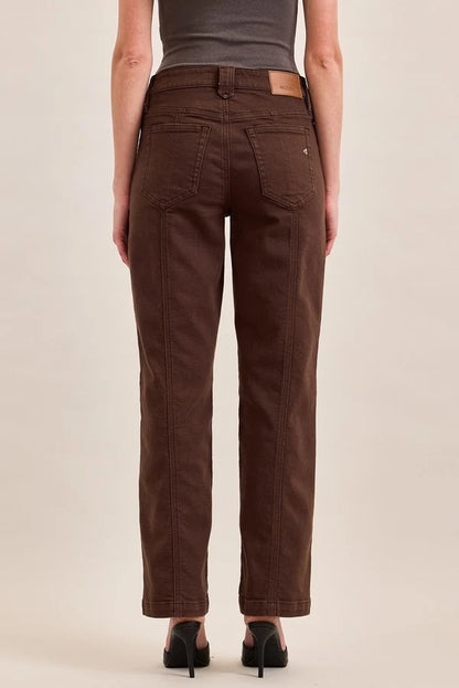 Mocha Ella High Rise Classic Straight Front Seam