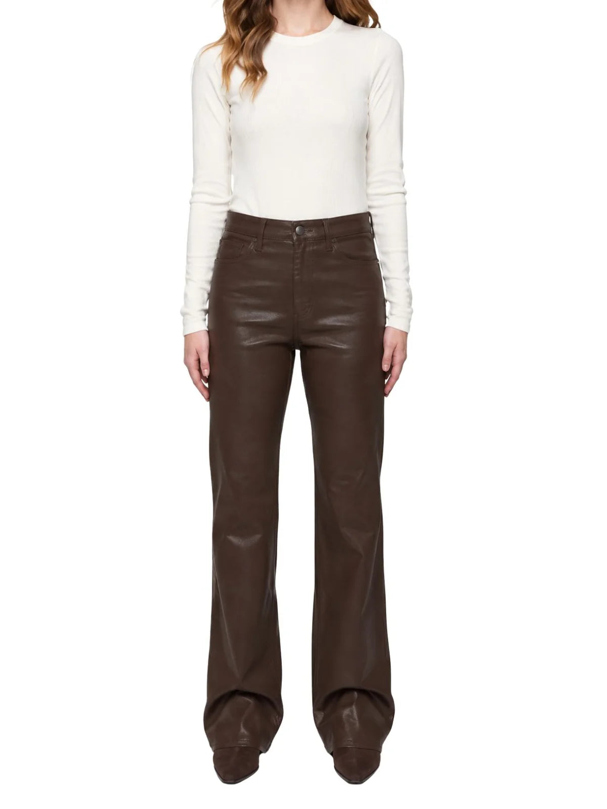 Evie High Rise Slim Boot Coated Mocha