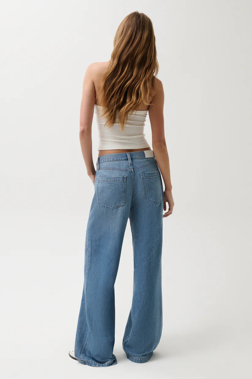 Jadyn With Draw Cord Low Slung Palazzo Jeans - Expanse