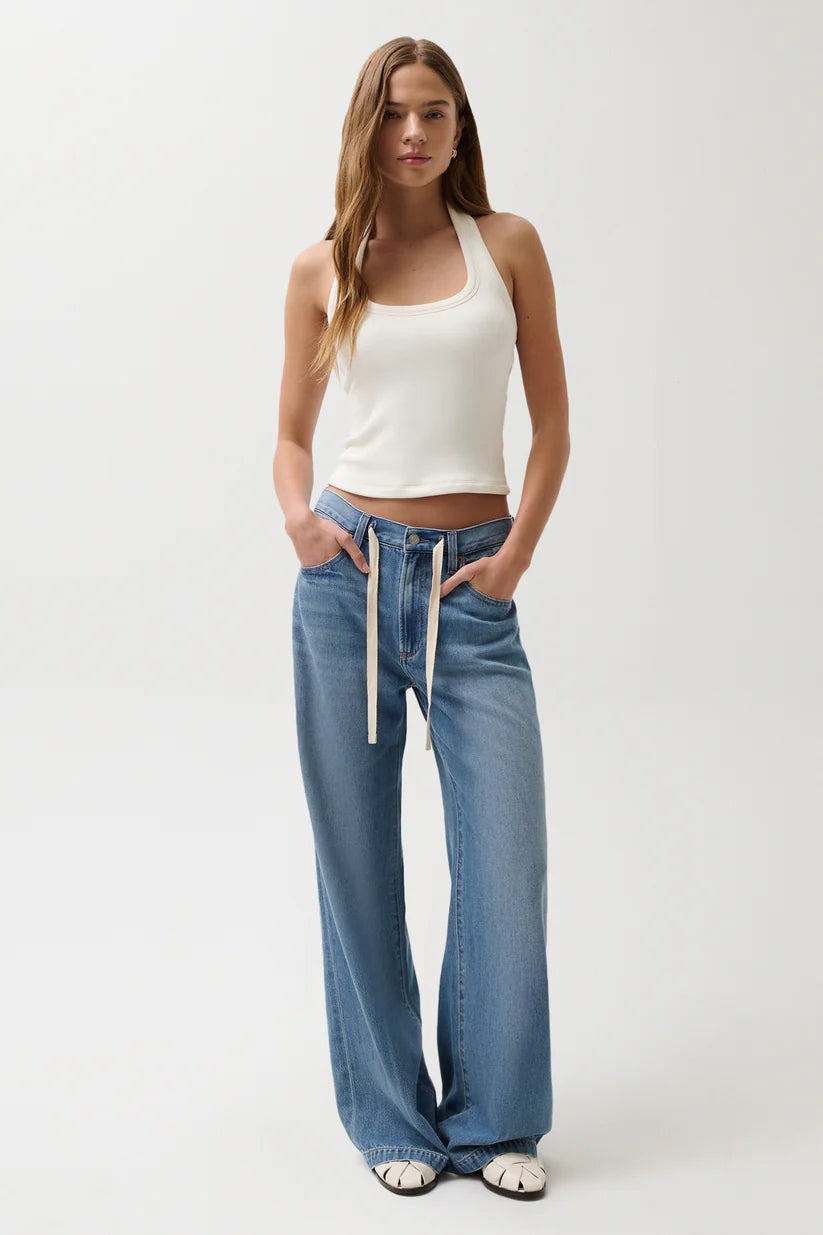 Jadyn With Draw Cord Low Slung Palazzo Jeans - Expanse