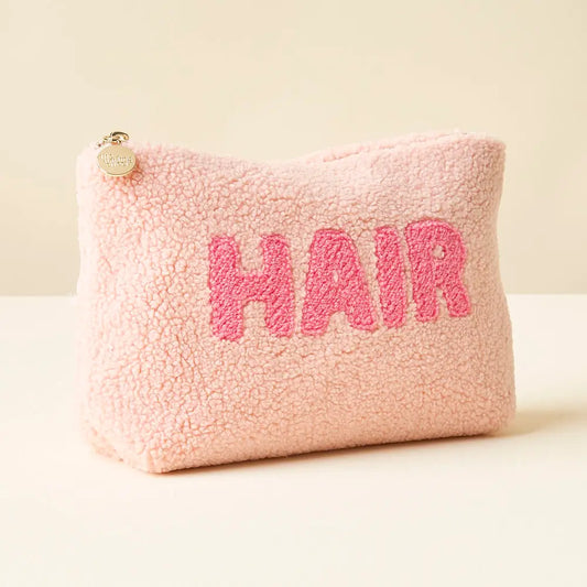 Pink Teddy Hair Pouch