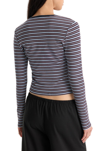 Ivy Stripe Rib V Neck Cardigan
