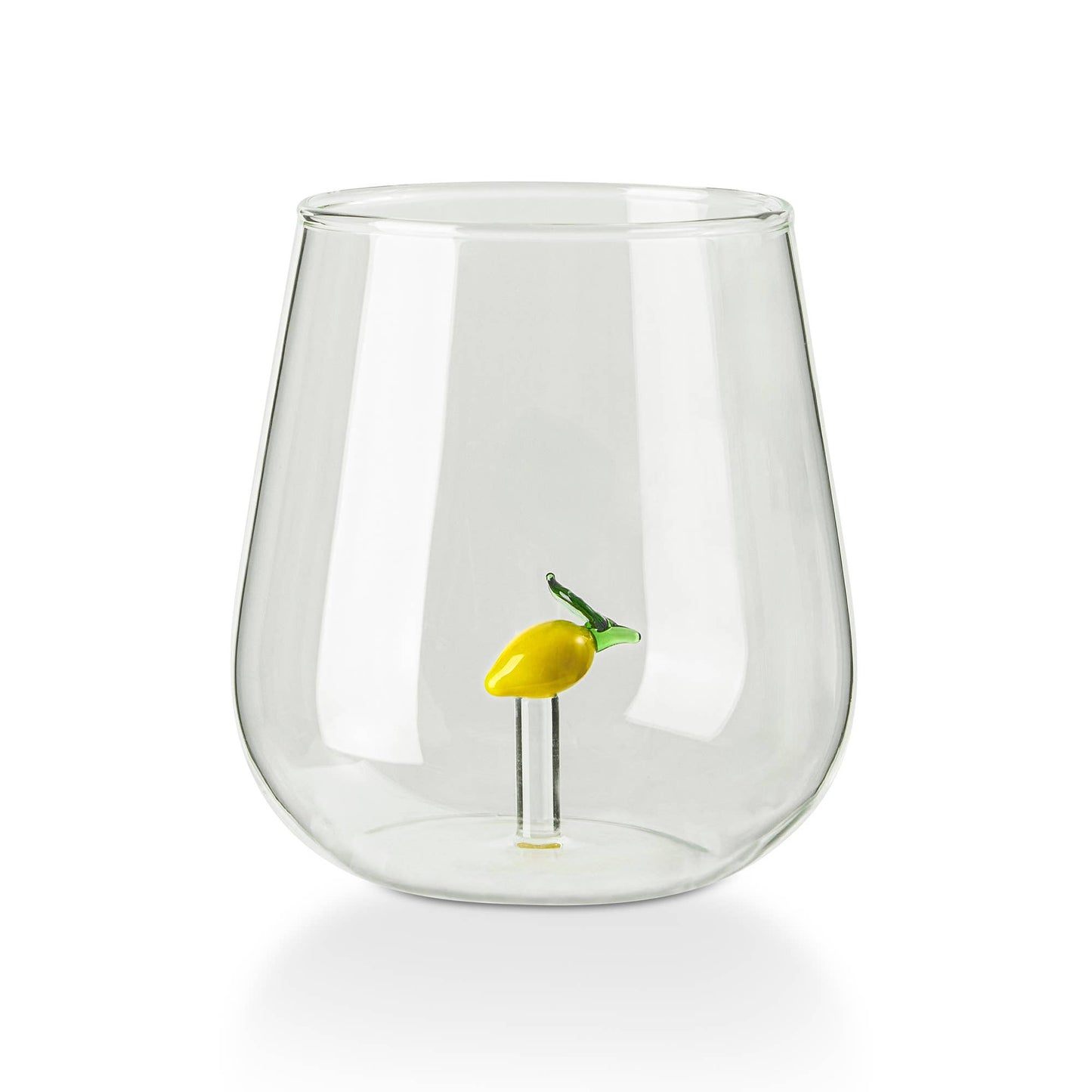Lemon Stemless Wine Glass